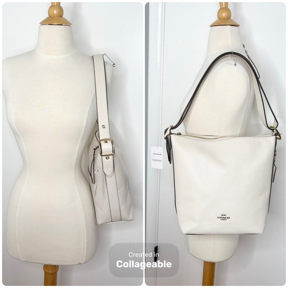 Coach Leather Val Duffle Sac C2818 Chalk Off-White Crossbody Shoulder Bag - Picture 3 of 10